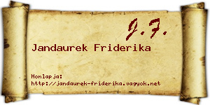 Jandaurek Friderika névjegykártya
